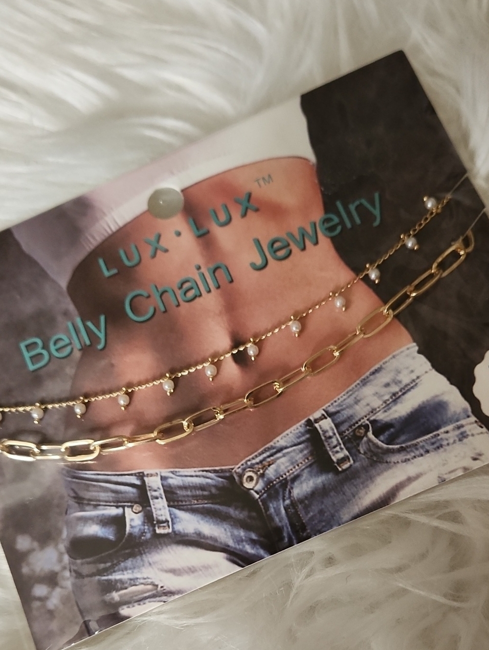 Gold Belly Chain Set with Pearl Charms